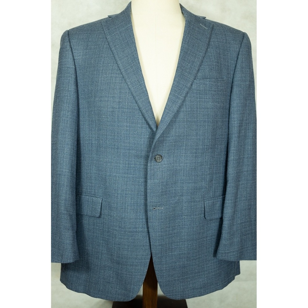 NEW $595 Hart Schaffner Marx USA Denim Blue Wool Sport Coat 46R
